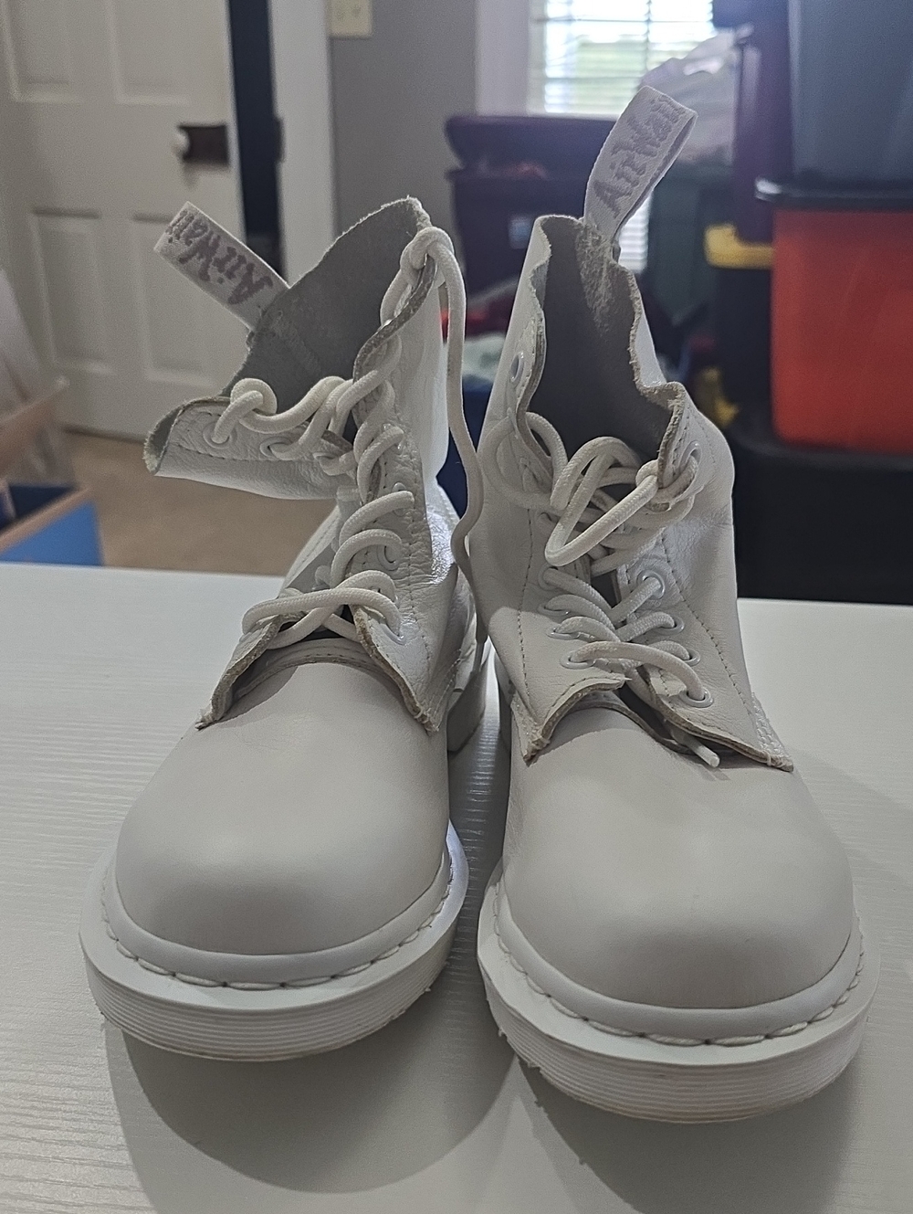 Dr. Martens Pascal Mono White Boots. 24480. Used. 7M, 8W